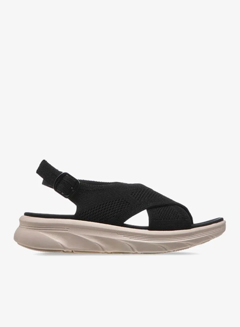 Flora Bella By Shoexpress Women's Textured Cross Strap Sandals with Buckle Closure