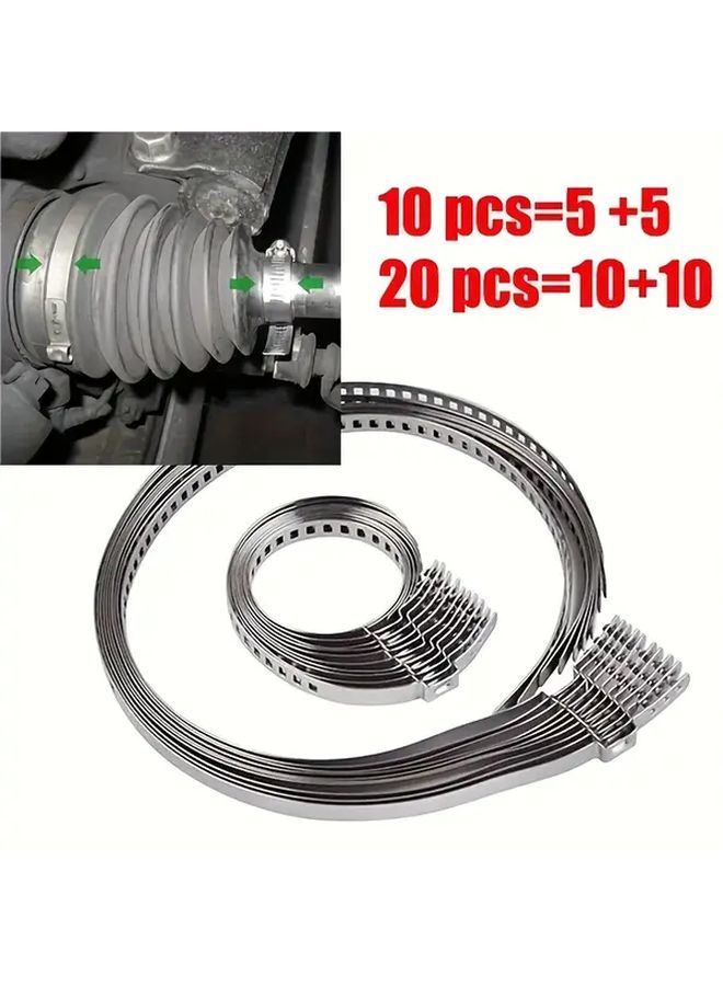20pcs Stainless Steel Adjustable CV Joint Boot Clamp Kit 31 41mm 70 125mm - Image 1