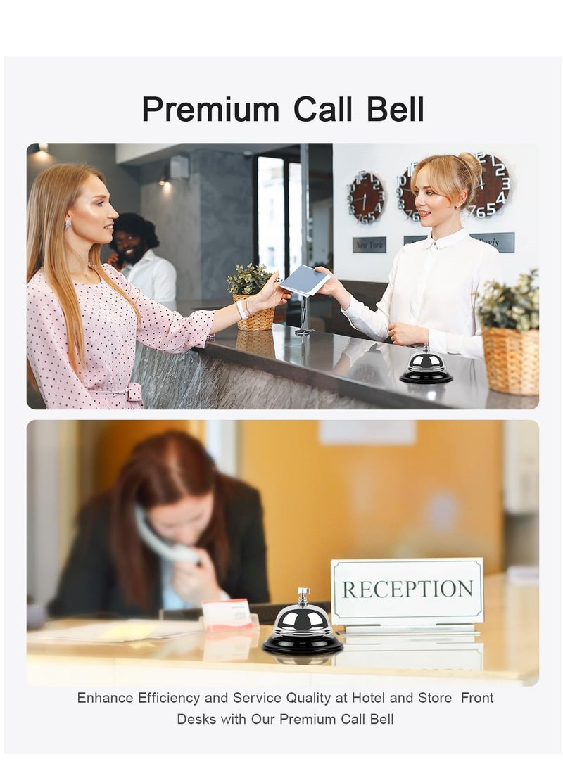 Generic - Call Bell 8.5 CM Inch Diameter with Metal Anti-Rust Construction, Desk Bell, Service Bell for Hotels, Schools, Restaurants, Kitchen, Shop, Hospitals, Desk Service Bell, Silver - Image 1