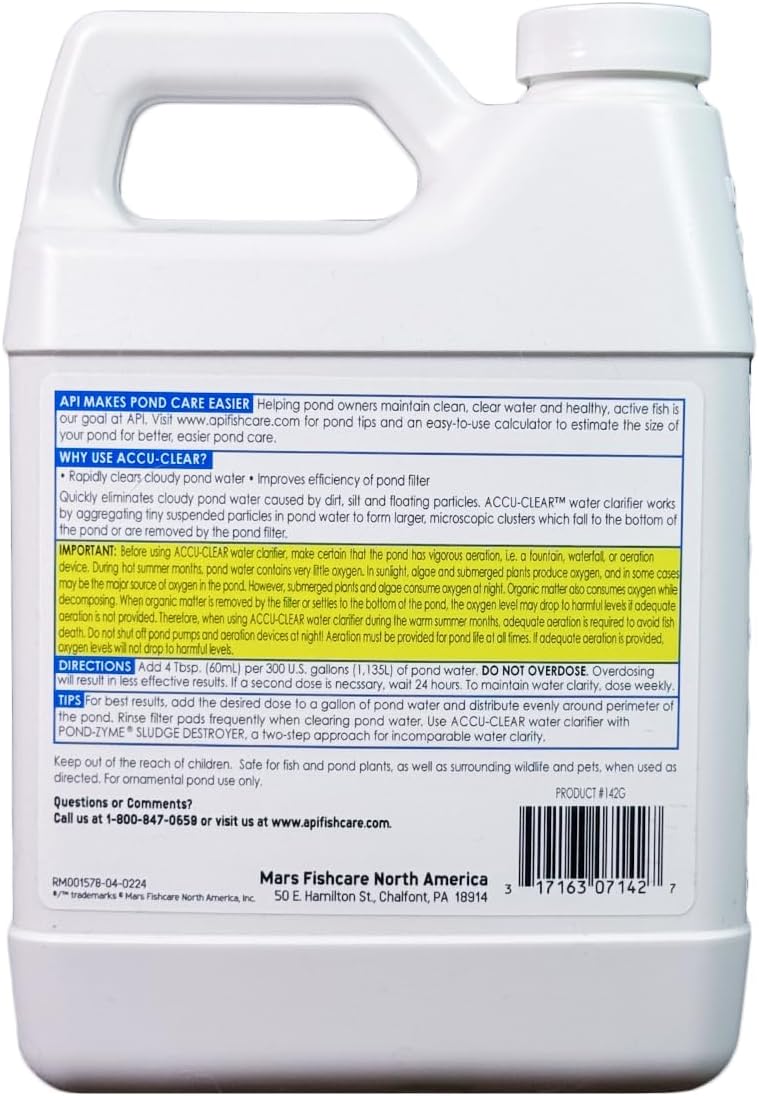 API POND ACCU-CLEAR Pond Water Clarifier - 32 Ounce Bottle for Crystal Clear Pond Water - Image 2