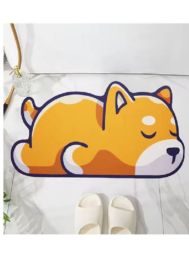 Super Absorbent Anti-Slip Cartoon Mat, For Bathroom And Bedroom, Dog Shape - Image 2