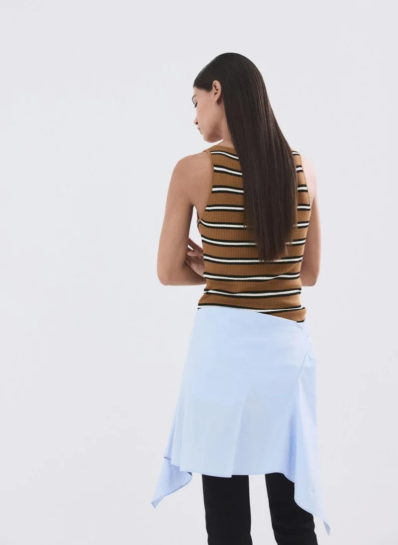 MANGO Striped knit top