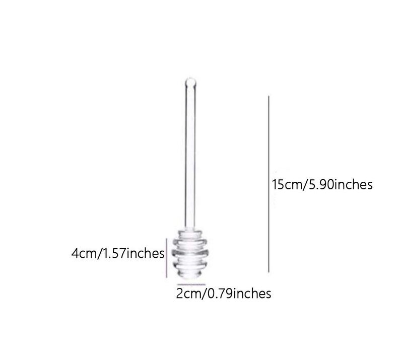 glasstore Glass Honey Dipper Sticks Honey Dipper Spoons Stick Bee Honey Spoon Stirring Scooper For Durable Kitchen Honey Tools 2Pcs - Image 2