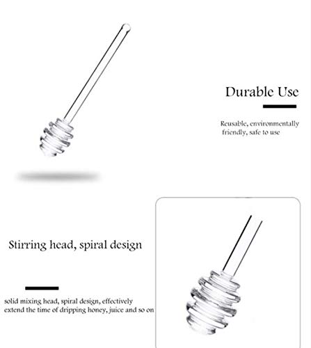 glasstore Glass Honey Dipper Sticks Honey Dipper Spoons Stick Bee Honey Spoon Stirring Scooper For Durable Kitchen Honey Tools 2Pcs - Image 3