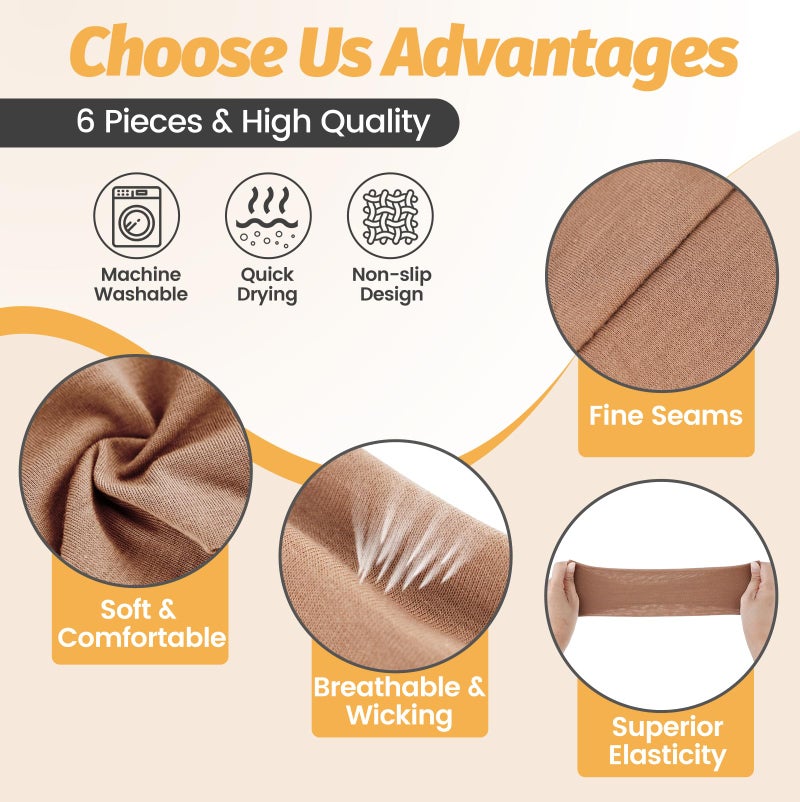 HSEM Headbands for Women - 6 Pack Wide Elastic Hair Bands | Stretchy Sweatbands Hair Bands | Soft Sports Thin Head Bands | Non-Slip Accessories Bands for Fashion, Washing Face, Workouts, Yoga, Daily Use - Image 3
