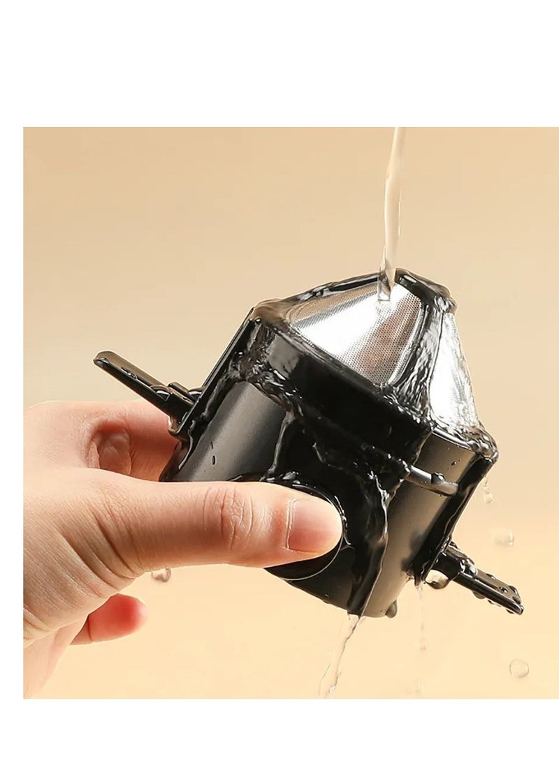 فلتر مخروطي صغير من الفولاذ بدون ورق  - اسود - Image 4