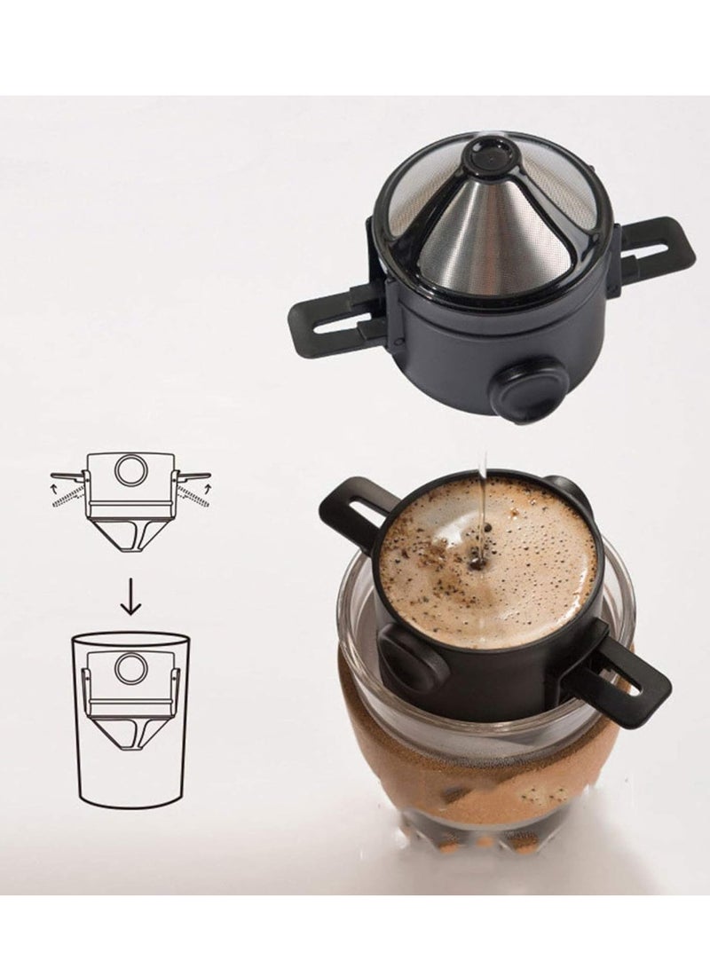 فلتر مخروطي صغير من الفولاذ بدون ورق  - اسود - Image 3