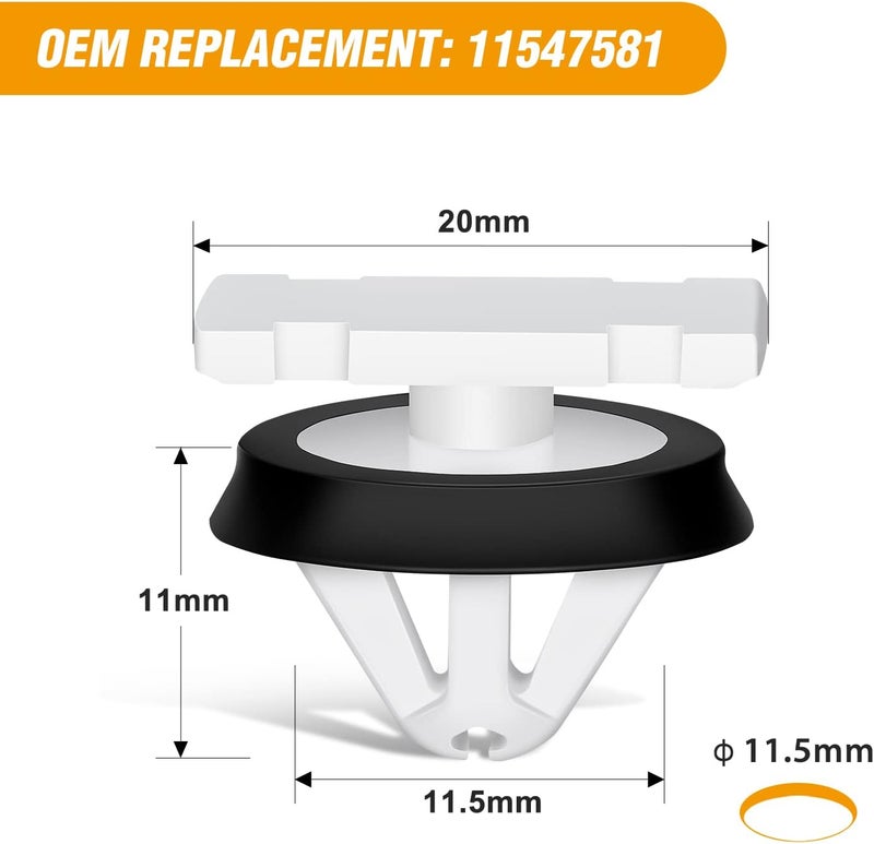 GOOACC 30pcs Body Side Exterior Trim Moulding Clip with Sealer for GM 11547581 Chevrolet Buick Cadillac GMC Enclave CT6 XT5 XTS Cruze - Image 2