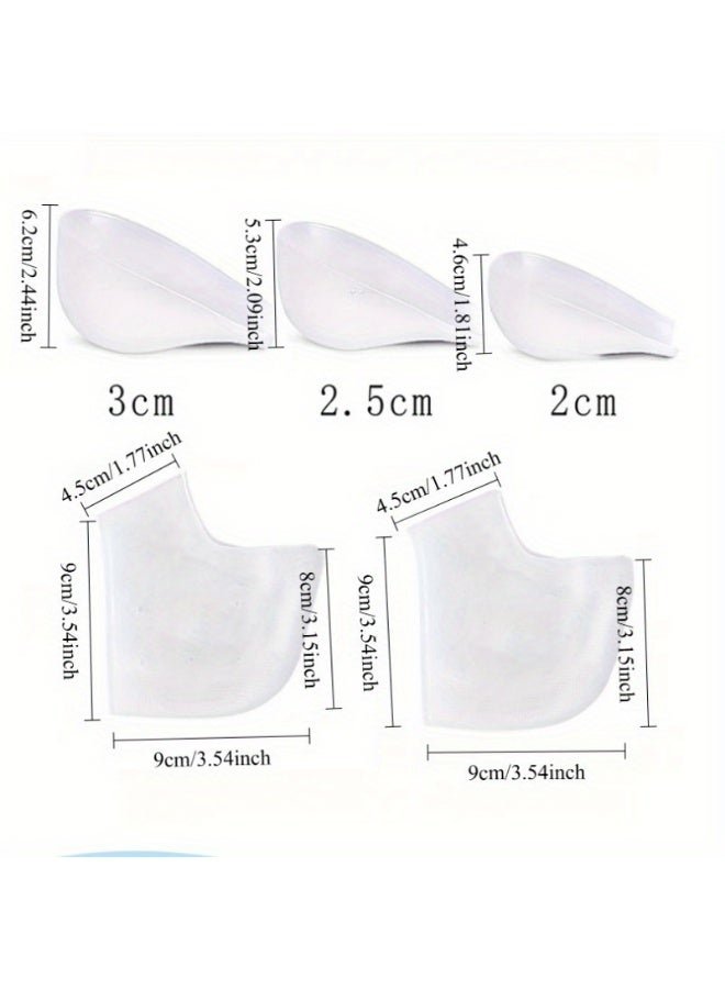 Generic (2-pack) 2/2.5/3cm invisible explosive silicone height increasing insole, suitable for both men and women | Breathable and sweat proof, with air holes, feet will not feel stuffy | Anti slip wave bottom design, suitable for sports shoes and leather shoes | Invisible artifact for dating interviews  - Image 3