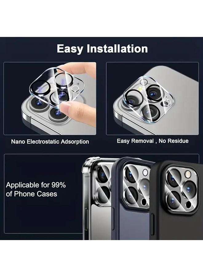 قطعتان 13 مقاس واقي عدسة كاميرا iPhone 14 15 بلس 9H صلابة زجاج مقوى - Image 3