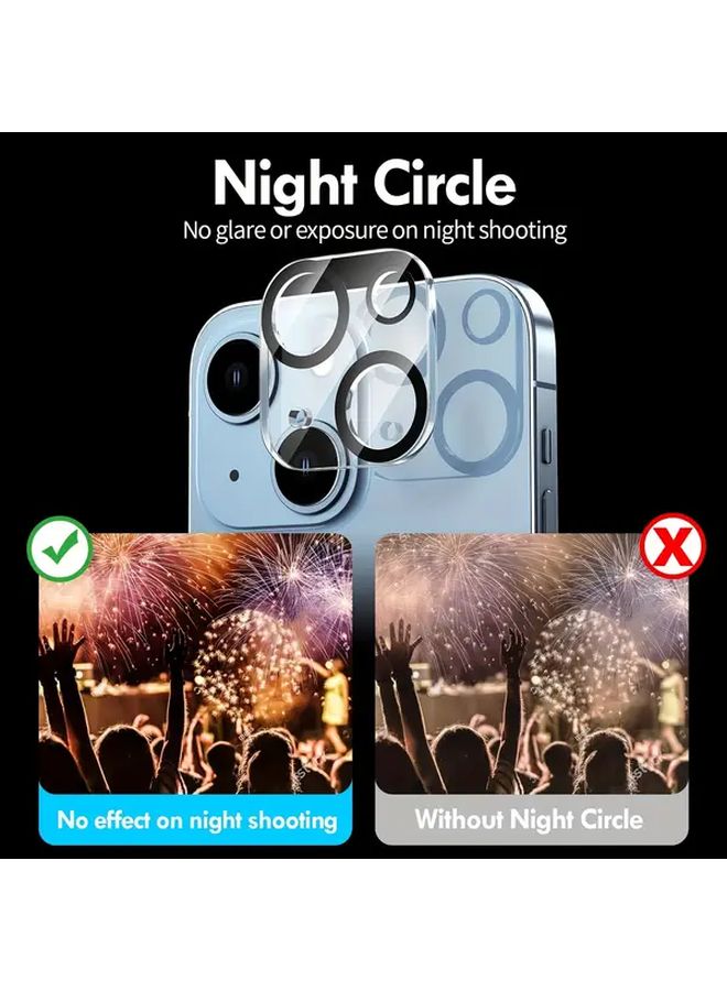 قطعتان 13 مقاس واقي عدسة كاميرا iPhone 14 15 بلس 9H صلابة زجاج مقوى - Image 5