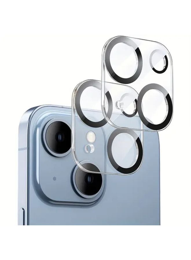 قطعتان 13 مقاس واقي عدسة كاميرا iPhone 14 15 بلس 9H صلابة زجاج مقوى - Image 1