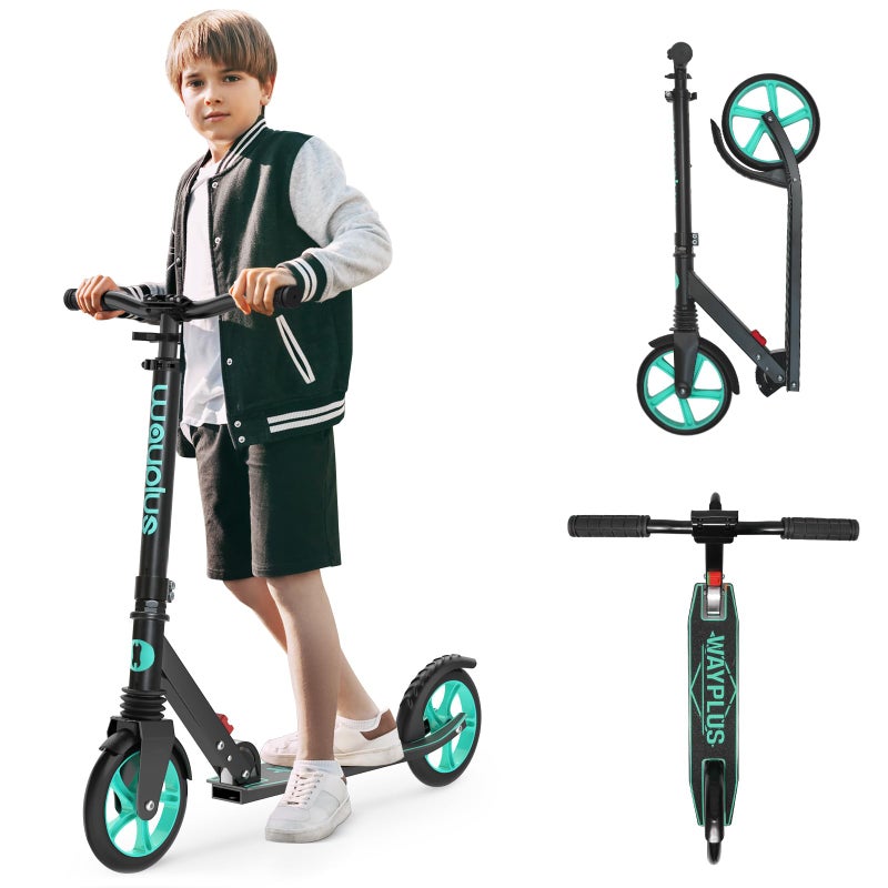 WAYPLUS Aquas Kick Scooter for Kids, Teens & Adults - Foldable, Lightweight, 8-Inch Non-Slip Deck, ABEC9 Bearings, Adjustable Height, Lifetime Service - Image 1