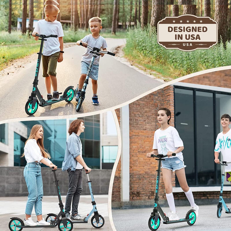 WAYPLUS Aquas Kick Scooter for Kids, Teens & Adults - Foldable, Lightweight, 8-Inch Non-Slip Deck, ABEC9 Bearings, Adjustable Height, Lifetime Service - Image 5