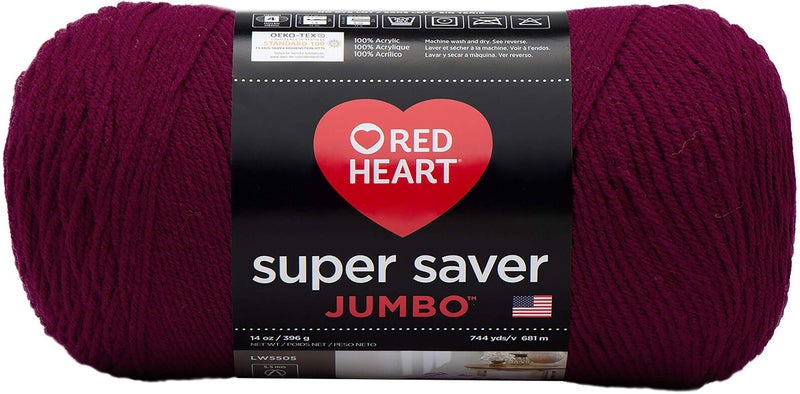 RED HEART RED HEART Super Saver Jumbo Yarn, Burgundy - Image 1