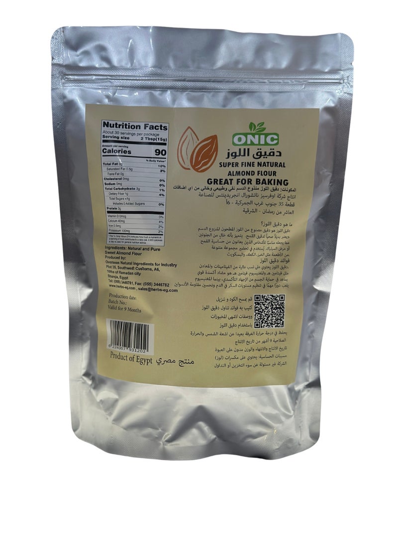ONIC ONIC Natural Almond Flour|450g| Gluten-Free|100% Natural| Keto-Friendly| Great for Baking |Zipper bag  - Image 2