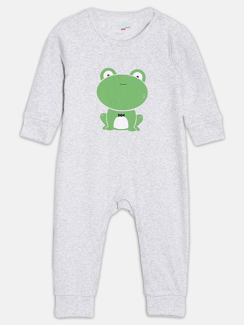 Broon Infant Boys Grey Printed Organic Cotton Sleepsuit Pack of 2 - Image 3