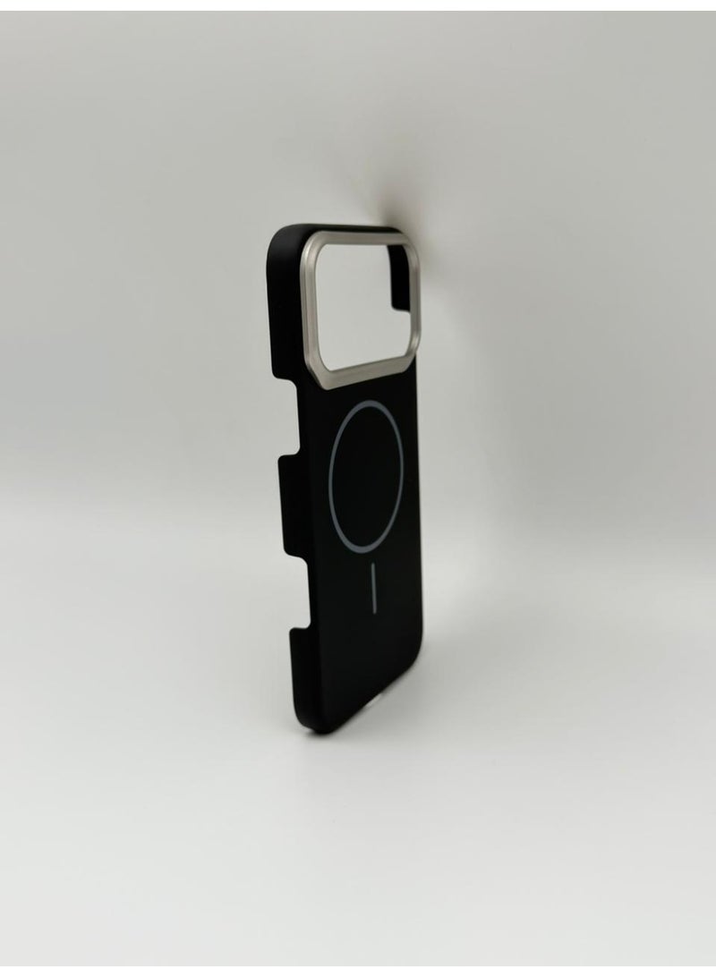 general Luxury Matte MagSafe Case with Metallic Lens Protector – Slim Magnetic Shockproof Cover for iPhone 17 Pro Max – Matte Black - Image 3