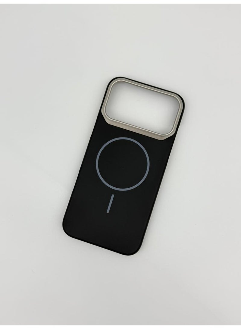 general Luxury Matte MagSafe Case with Metallic Lens Protector – Slim Magnetic Shockproof Cover for iPhone 17 Pro Max – Matte Black - Image 4