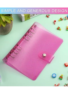 Gerenic 3 Pieces A6 Soft PVC 6-Ring Binder Cover with Glitter, Clear Transparent PVC Notebook Folder Cover with Snap Button Closure Loose Leaf Binder Protector  - Image 5