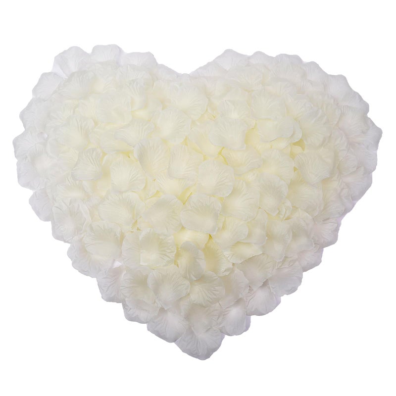 CODE FLORIST 1500 PCS Silk Rose Petals for Valentine's Day Fake Rose Petals for Romantic Night Wedding Proposal Anniversary Flower Decorations(Separated Scented Ivory) - Image 1