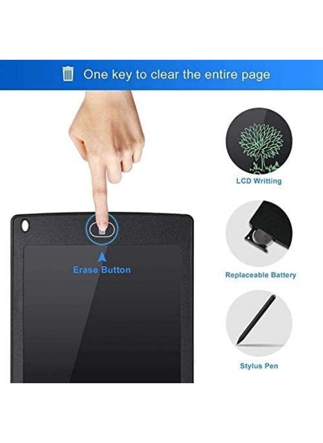 Mawan - Generic LCD Writing Tablet 8.5 inches Doodle pad Portable Electronic Writer Environmental Writing and Drawing Memo Board drawing and writing board with pen and one-click self-scanning Black Color - Image 1