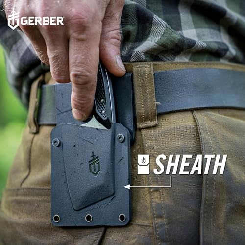 Gerber Gear TRI-Tip Mini Cleaver Fixed Blade Camping Knife with Molle Sheath for Survival and Bushcrafting, Green - Image 5