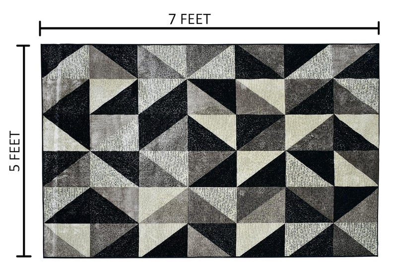 ENYRA AntiSkid Polyester Carpet for Living Room 5X7 Feet Printed Design Indoor Floor Rugs Soft Carpet Rug for BedroomLiving RoomHome with Anti Slip Backing - Image 2