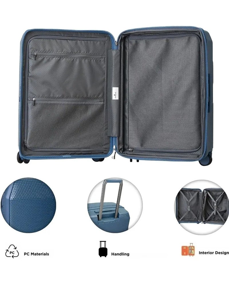 Echolac Logic  52 Cm 4-Double Wheeled Hardcase Cabin Luggage Trolley - Blue - Image 3