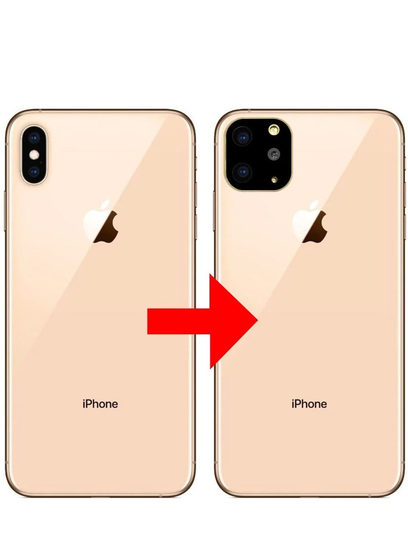 CATANES ملصق عدسة الكاميرا لجهاز iPhone X/XS يتغير إلى iPhone 11 Pro/11 Pro Max باللون الذهبي - Image 3
