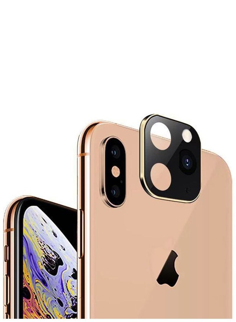 CATANES ملصق عدسة الكاميرا لجهاز iPhone X/XS يتغير إلى iPhone 11 Pro/11 Pro Max باللون الذهبي - Image 2