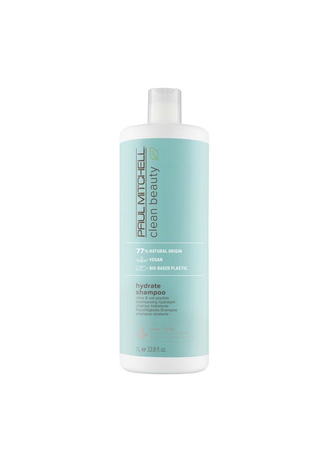 Paul Mitchell Clean Beauty Hydrate Shampoo, Replenishes Hair, Adds Moisture, For Dry Hair, 33.8 fl. oz. - Image 1