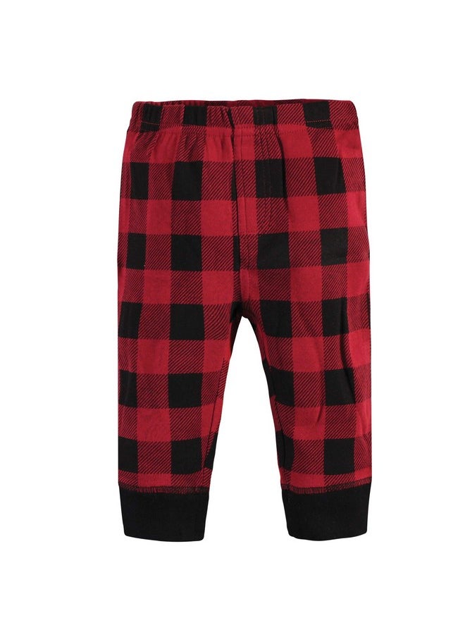 Touched by Nature - Unisex Baby Organic Cotton Pants Buffalo Plaid Moose 03 Months - Image 1