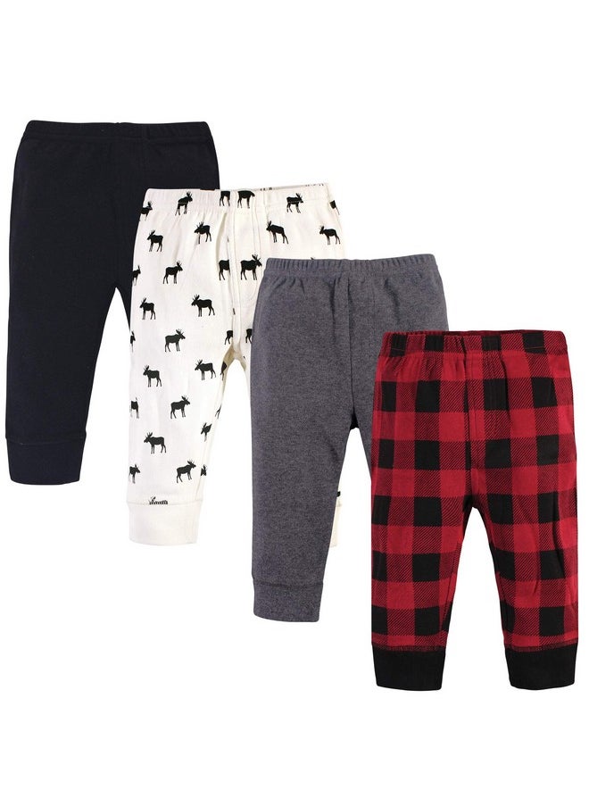 Touched by Nature - Unisex Baby Organic Cotton Pants Buffalo Plaid Moose 03 Months - Image 1