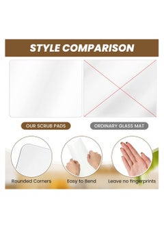Excefore 6 Pcs Protective Clear Plastic Placemats Heat Resistant Wipeable Washable Table Mats Table Protector for Dining Room Table Kitchen Counter Office Desk Painting 17'' x 11''  - Image 5