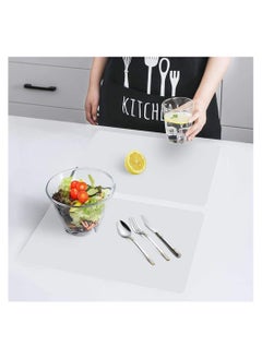 Excefore 6 Pcs Protective Clear Plastic Placemats Heat Resistant Wipeable Washable Table Mats Table Protector for Dining Room Table Kitchen Counter Office Desk Painting 17'' x 11''  - Image 2