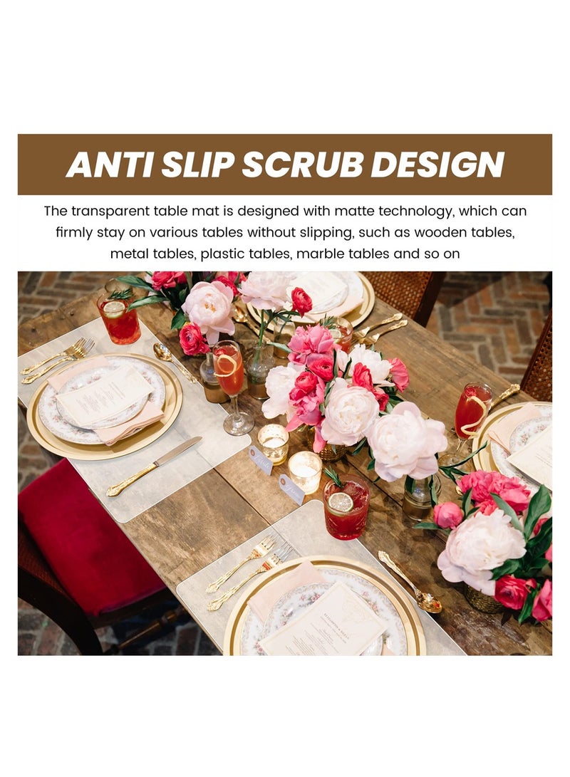 Excefore 6 قطع حماية الشفاف حصائر بلاستيكية مقاومة للحرارة قابلة للمسح قابلة للغسيل حماة طاولة لغرفة الطعام طاولة المطبخ مكتب رسم 17 إنش × 11 إنش - Image 4