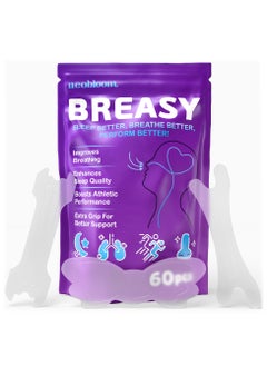 Neobloom Breasy Nasal Strips for Breathing – 60 Breathing Nose Strips for Snoring Relief, Enhanced Airflow, Sleep Quality & Performance Support – Nose Breathing Strips with Extra Grip  - Image 1