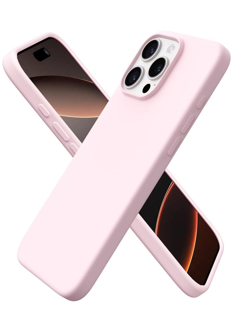ELTRAZONE Soft Pink Silicone Case for iPhone 16 Pro - Anti-Scratch & Shockproof Protection - Image 1