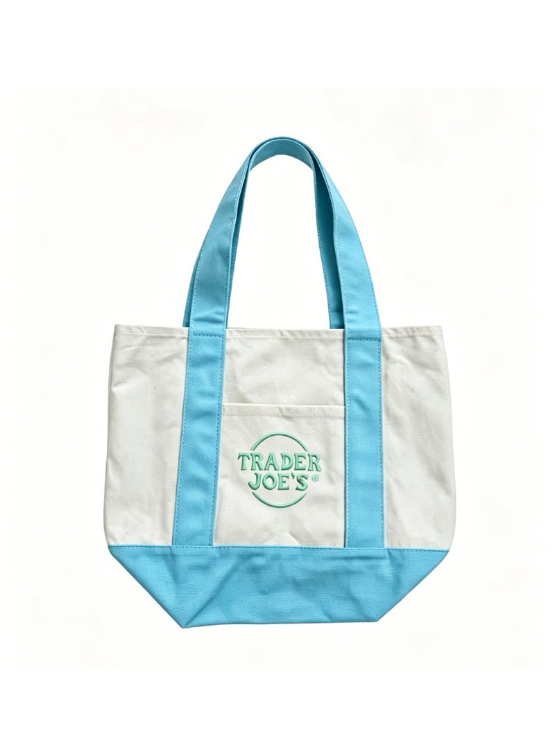 Trader Joe's Medium Canvas Tote Bag (Sky Blue) - Image 1