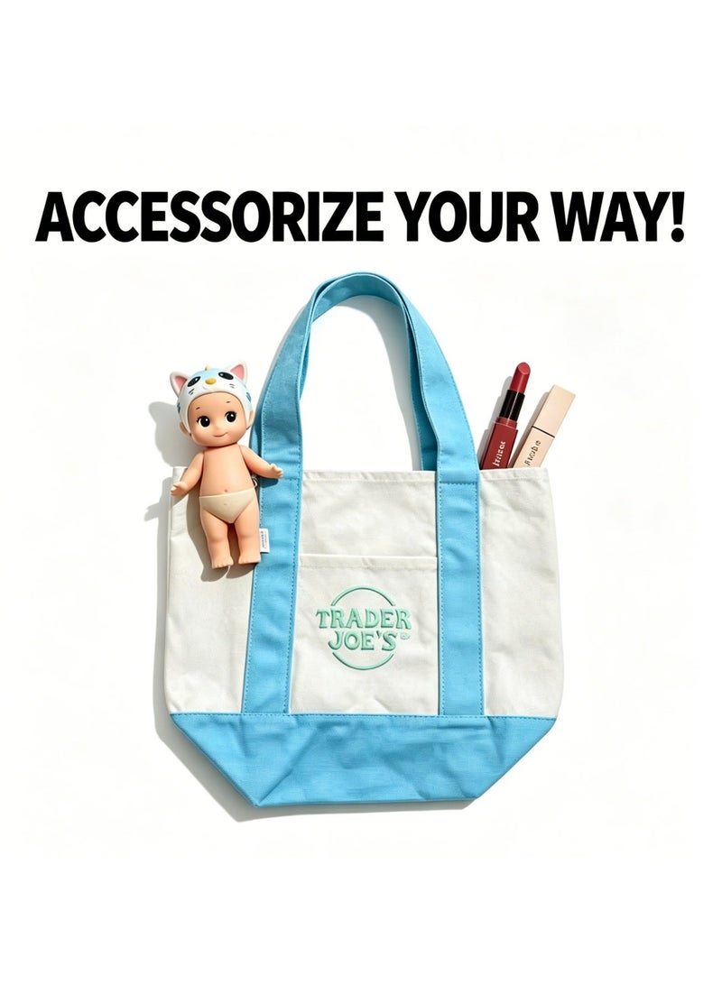 Trader Joe's Medium Canvas Tote Bag (Sky Blue) - Image 2
