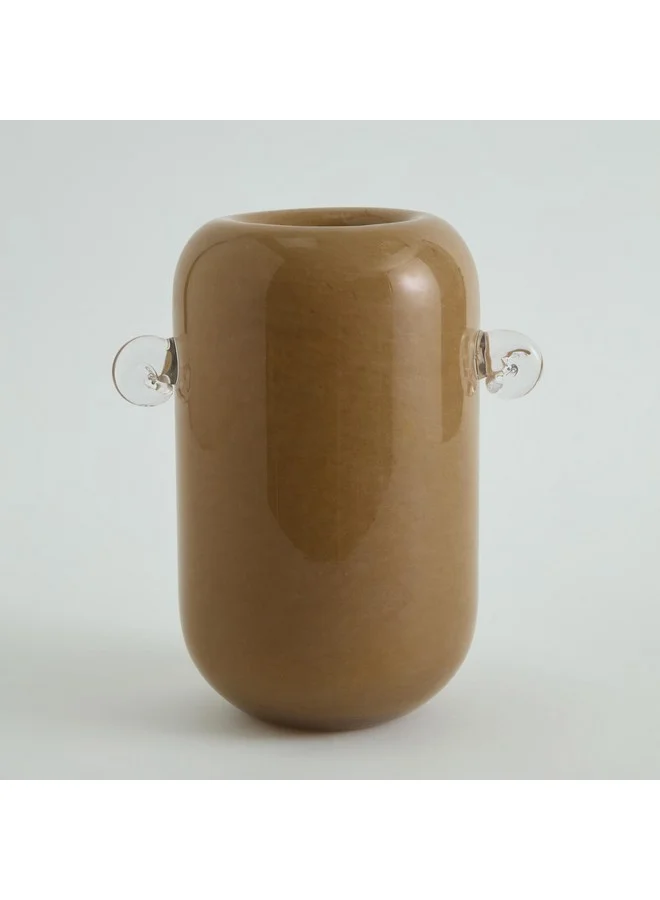 Home Box Reva Glass Vase with Clear Handle 19 x 14 x 23.5 cm
