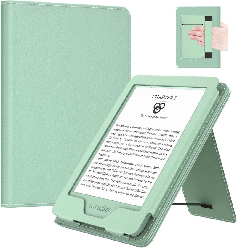 MoKo Case Fits All-New 6" Kindle (11th Generation, 2024/2022 Release)(10/8th Gen,2019/2016), Ultra Lightweight PU Shell Cover with Auto Wake/Sleep for Kindle 2024, Agave Green - Image 1