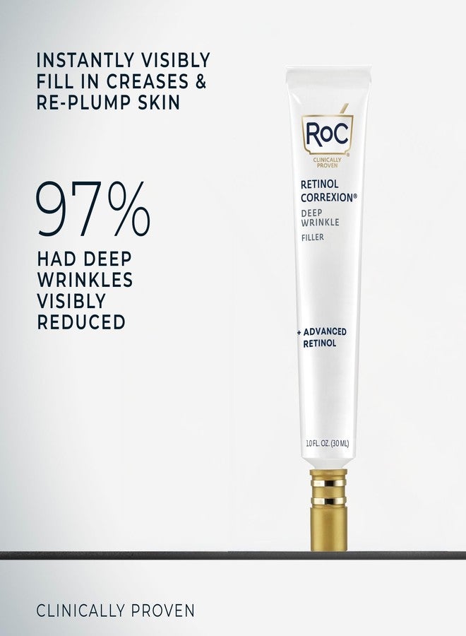 RoC Retinol Correxion Deep Wrinkle Facial Filler with Hyaluronic Acid & Retinol, Skin Care for Women and Men, 1 Fl Oz (Packaging May Vary) - Image 3