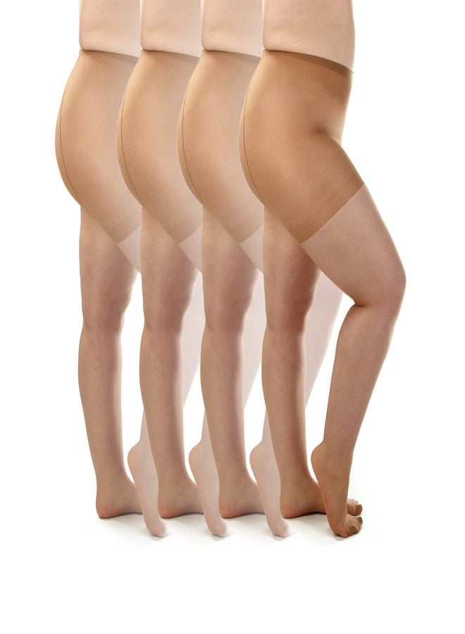 سيلكي توز جوارب نسائية شفافة ناعمة من سيلكي توز، مقاسات كبيرة، 4 أزواج (ألوان صغيرة، مقاسات 1x-2x) - Image 1