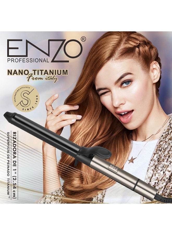 ENZO Professional ENZO EN-9113 Professional Rotating Ceramic Curling Iron | Magic Auto Curler | 7 Temperature Levels | LED Display | PTC Heating | 55W - Image 4