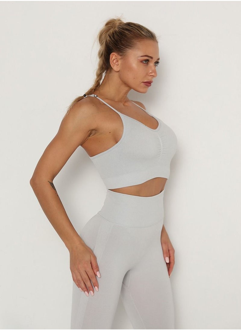 Loquat Women Quick Dry Breathable Yoga Bra White  - Image 1