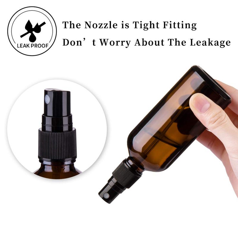 Hydior Amber Glass Spray Bottles for Essential Oils, 4oz Empty Small Fine Mist Spray Bottle 2 Pack - Image 5