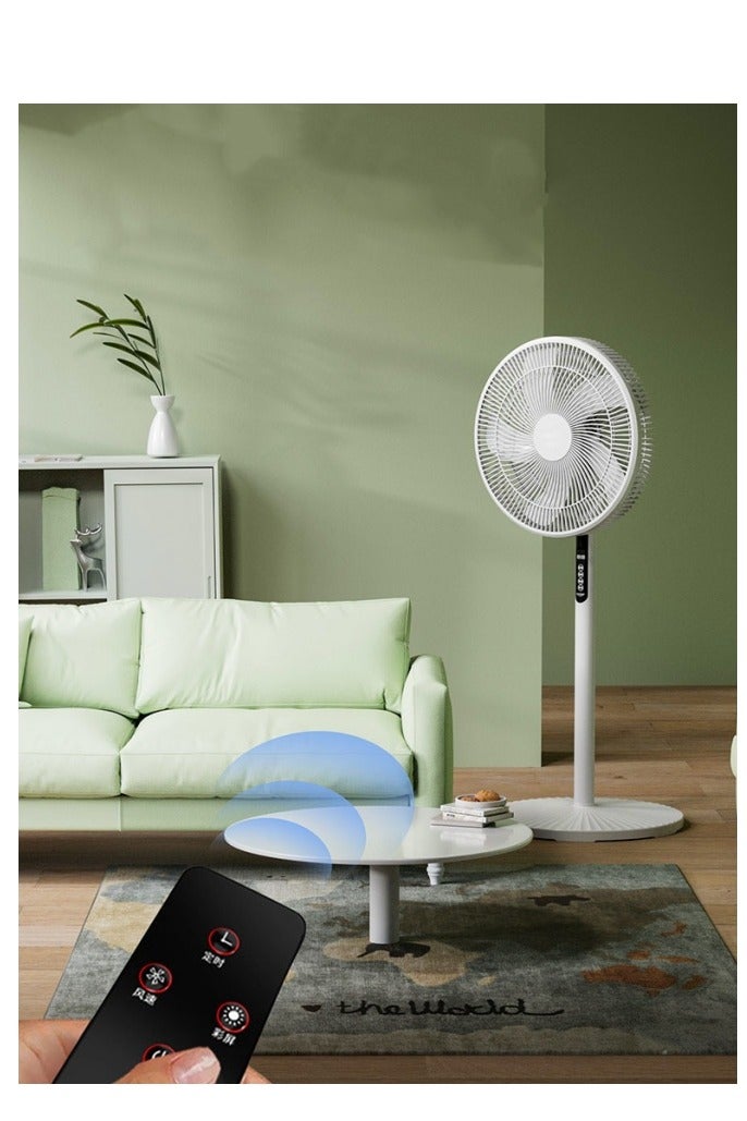 PROEFF Pedestal Stand Fan with Remote Control, 16 inch,  8 Speed Levels, 5 Leaf Blade with 9 Hours Timer, Best for Home & Office White - Image 4