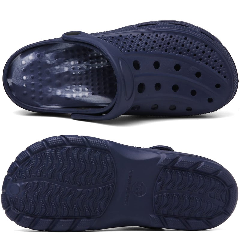 ChayChax Men's and Women's Arch Support Clogs Garden Shoes Slip-on Outdoor Beach Slippers with Removable Cushion Footbed, Navy Camo, 9.5-10.5 Women/8-9 Men - Image 4